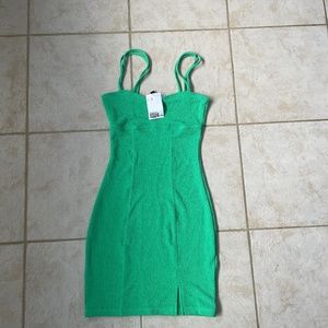 H&M mini dress green